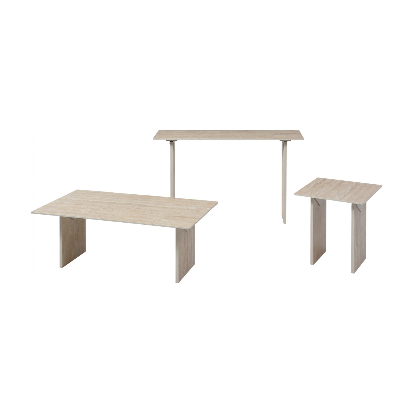 Nero Classico Ceramic Console Table - Travertine