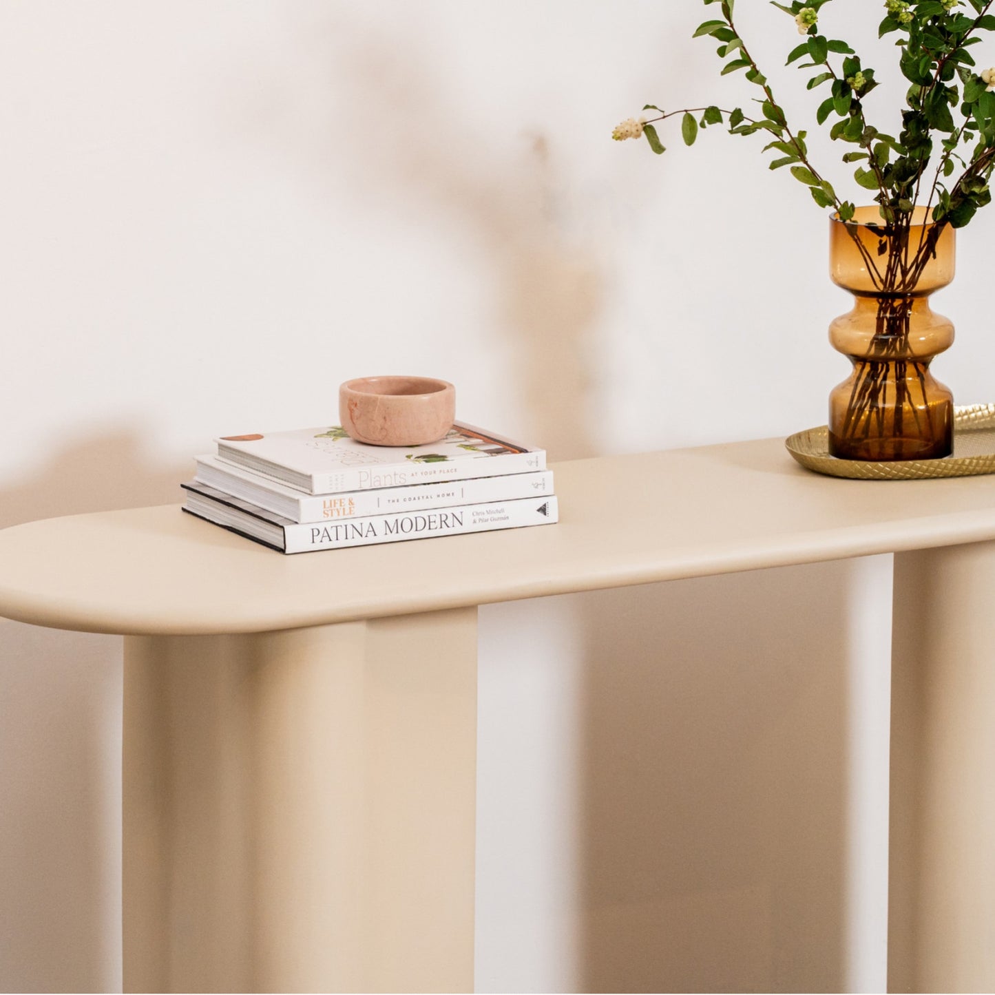 Coastal Stone Console Table - Pebble