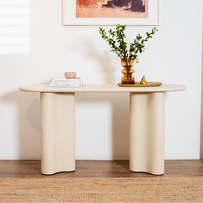 Coastal Stone Console Table - Pebble