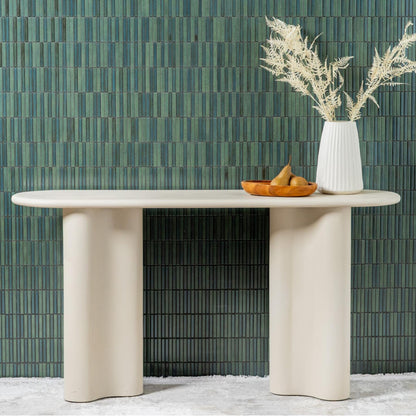 Coastal Stone Console Table - Pebble