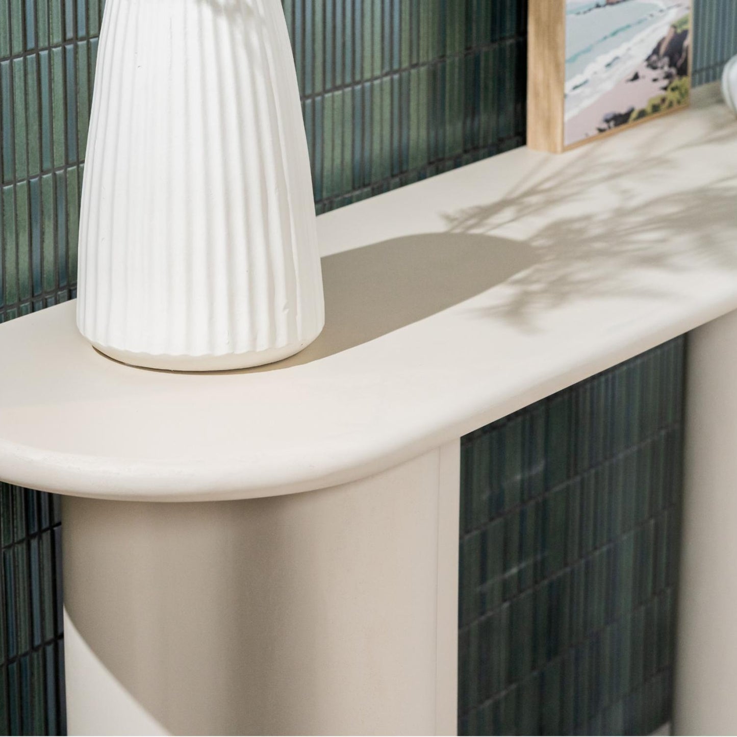Coastal Stone Console Table - Pebble