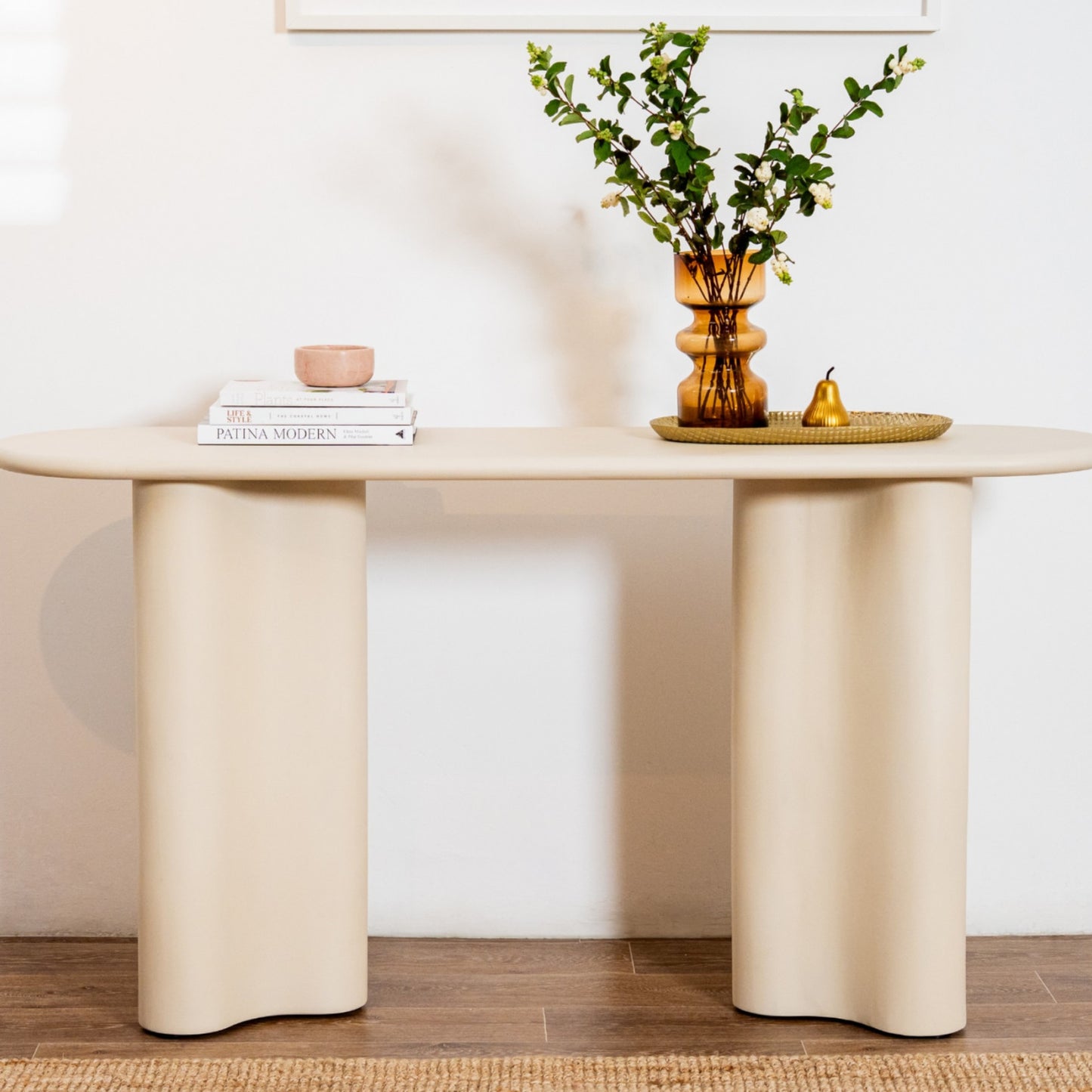 Coastal Stone Console Table - Pebble
