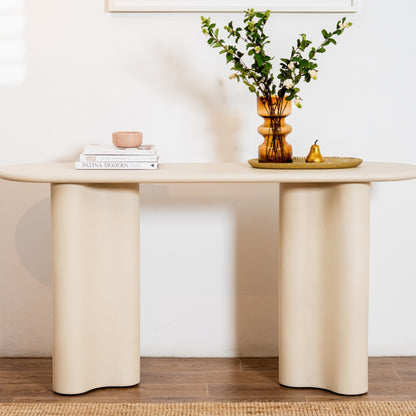 Coastal Stone Console Table - Pebble