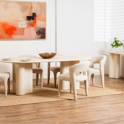 Coastal Stone Dining Table - Pebble