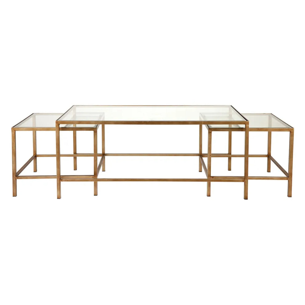 Cocktail Glass Nesting Coffee Table Antique Gold Alfresco Collective — free download