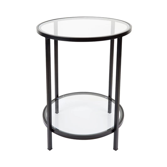 Cocktail Glass Round Side Table Side Table Cafe Lighting & Living Black