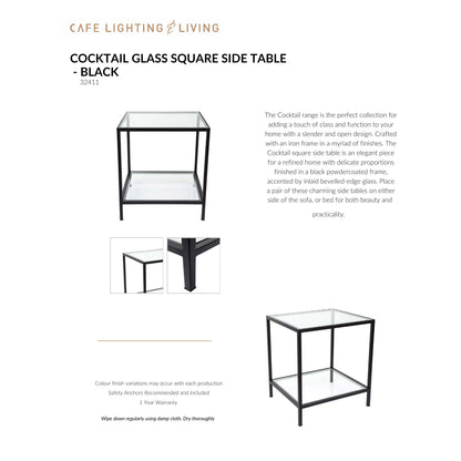 Cocktail Glass Square Side Table Side Table Cafe Lighting & Living