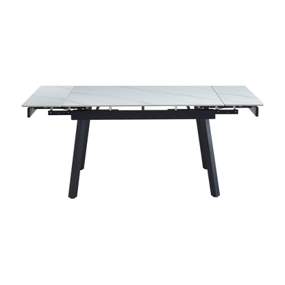 Coral Ceramic Extension Dining Table Matte - Snow White