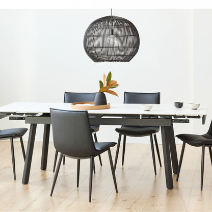 Coral Ceramic Large Extension Dining Table Matte - Snow White
