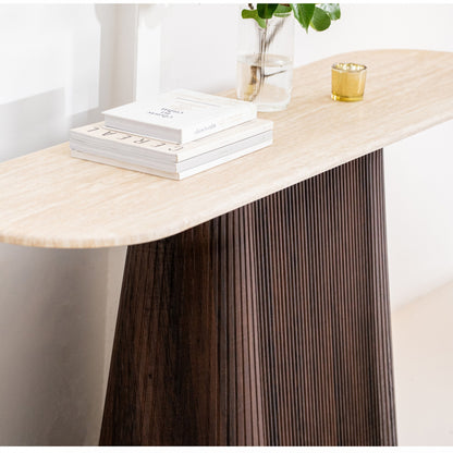 Crete Console Table - Travertine