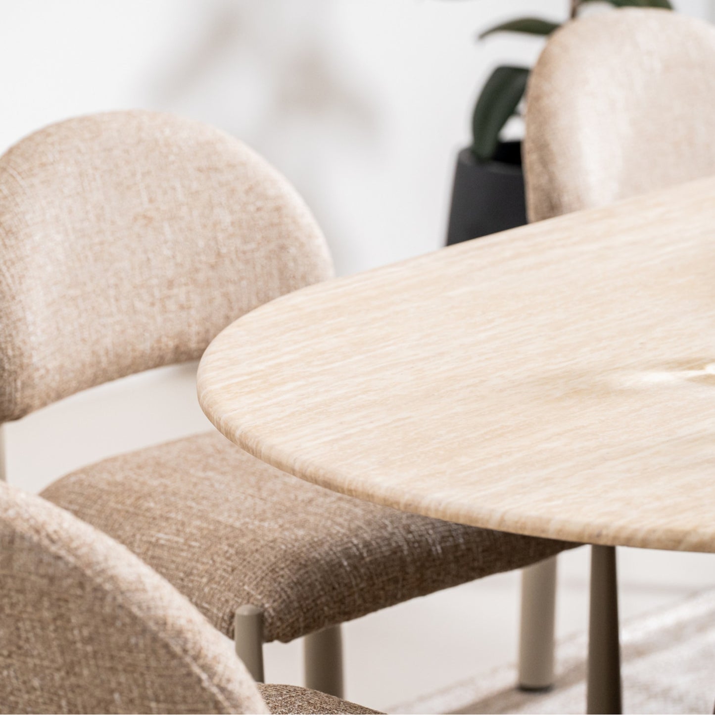 Crete Large Dining Table - Travertine