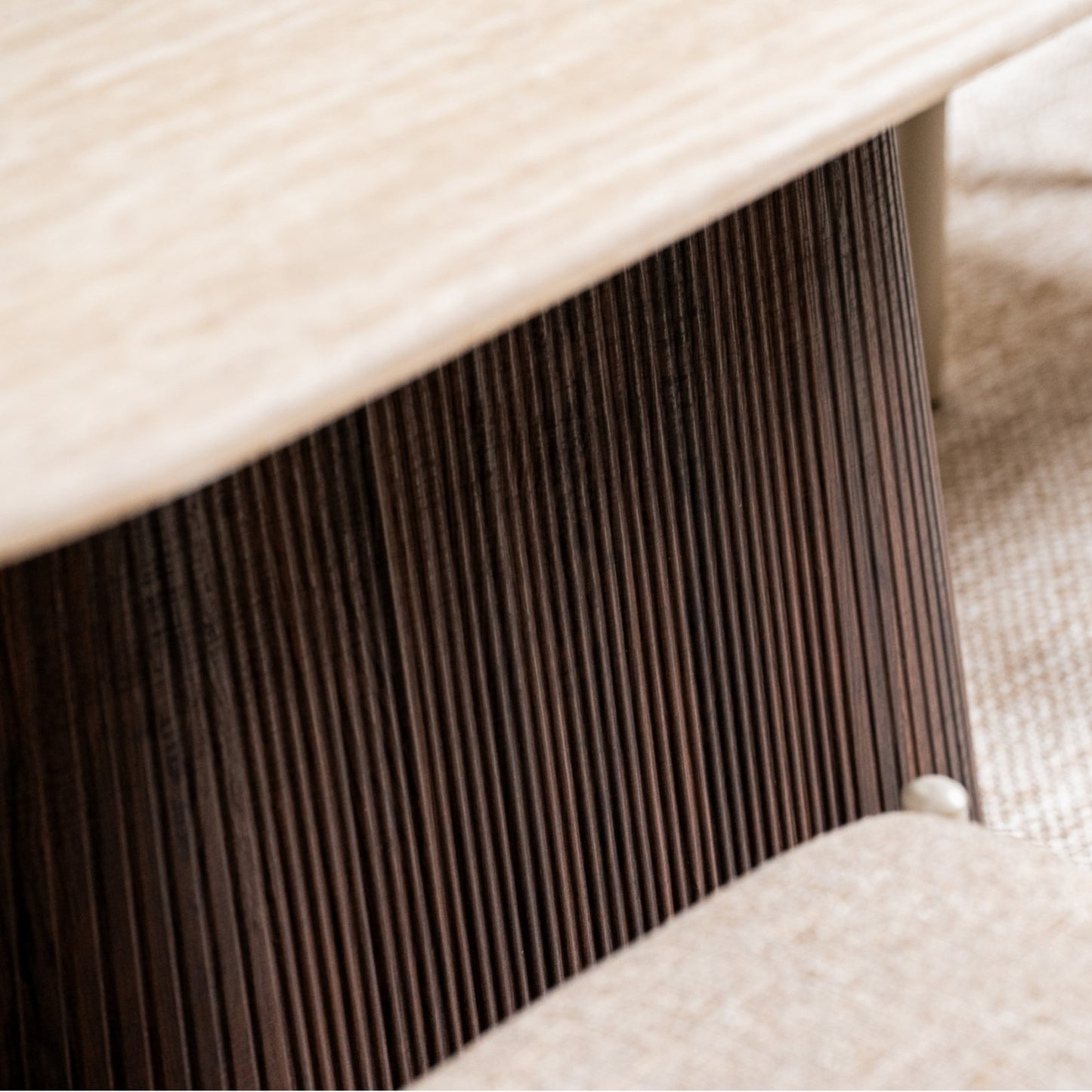 Crete Large Dining Table - Travertine
