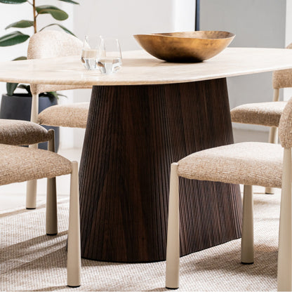 Crete Large Dining Table - Travertine