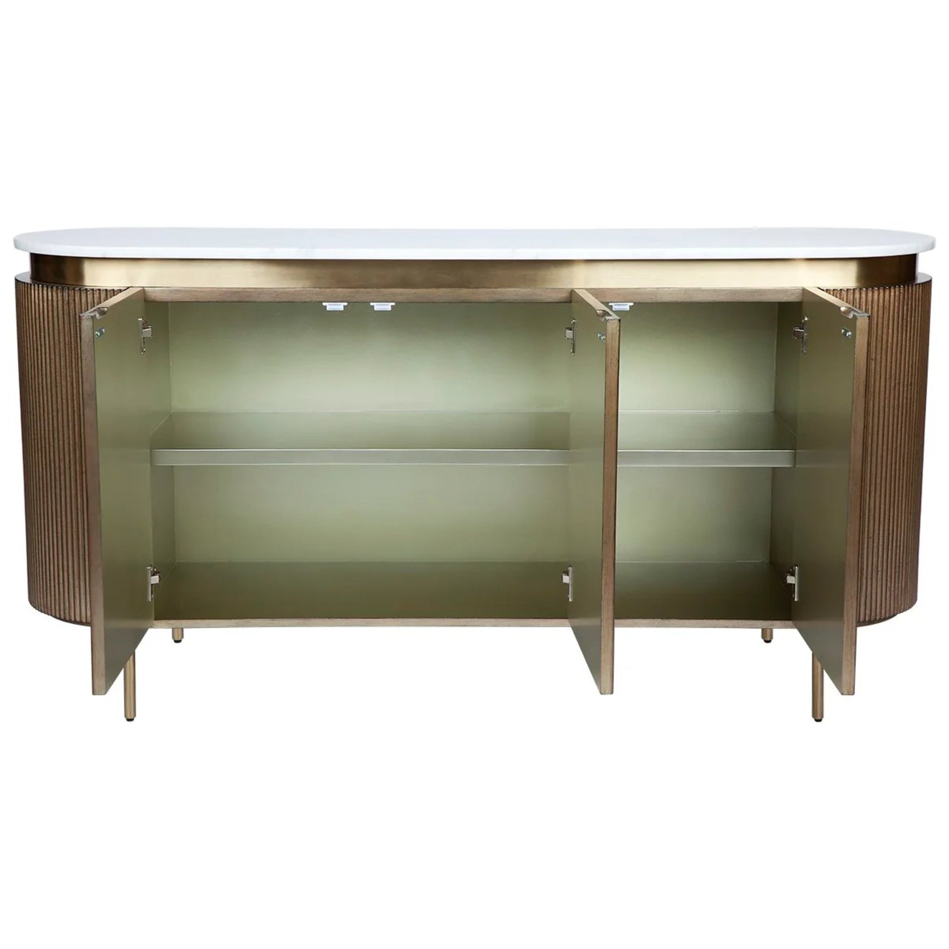Demarco Curved Metallic Buffet Table Buffet Table Cafe Lighting & Living