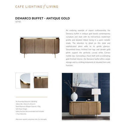 Demarco Curved Metallic Buffet Table Buffet Table Cafe Lighting & Living