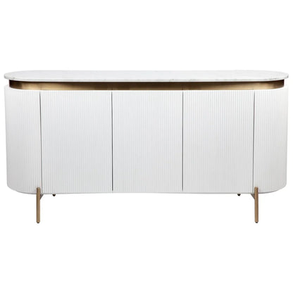 Demarco Curved Metallic Buffet Table Buffet Table Cafe Lighting & Living White