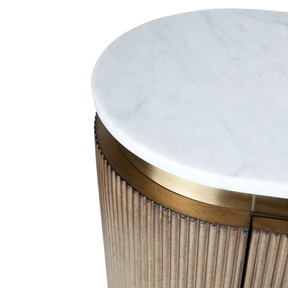 Demarco Curved Metallic Buffet Table Buffet Table Cafe Lighting & Living