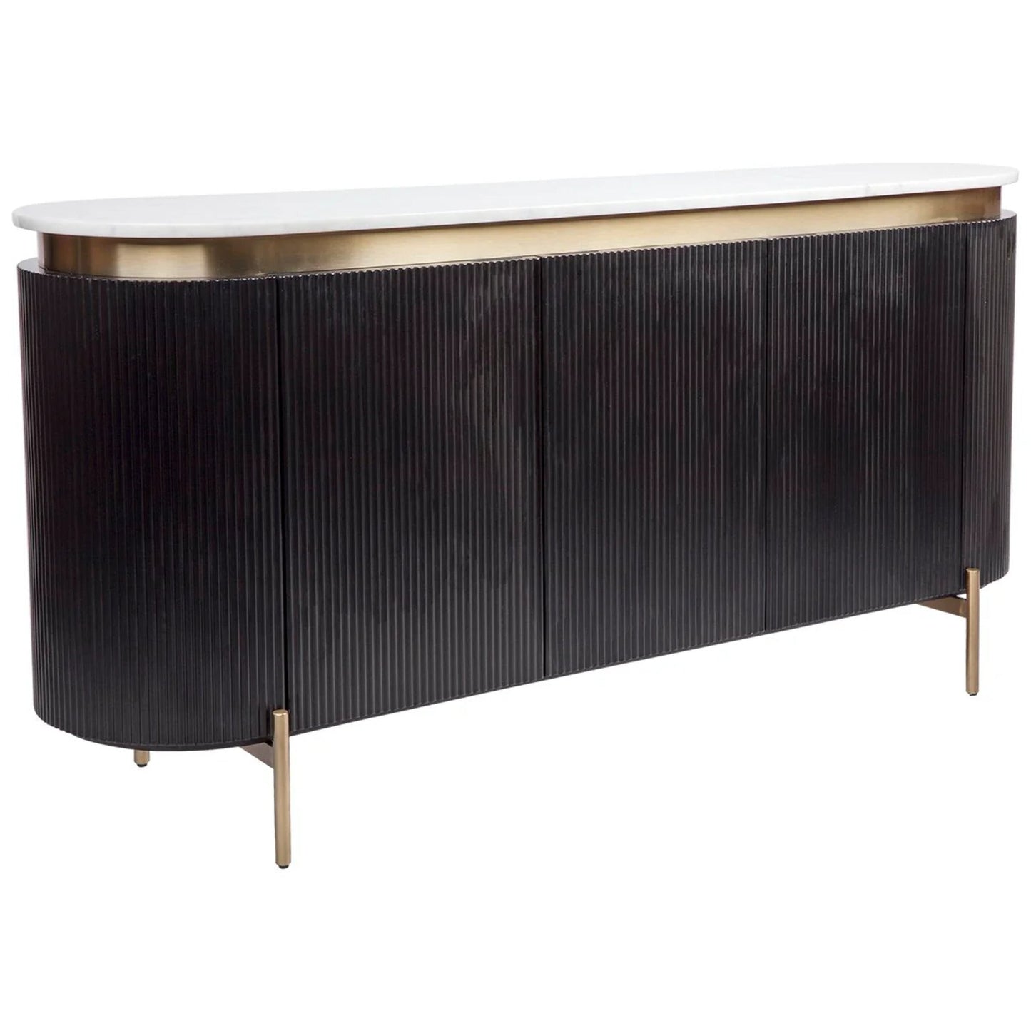 Demarco Curved Metallic Buffet Table Buffet Table Cafe Lighting & Living