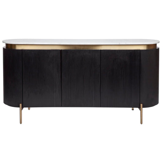 Demarco Curved Metallic Buffet Table Buffet Table Cafe Lighting & Living Black