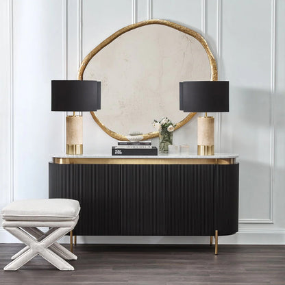 Demarco Curved Metallic Buffet Table Buffet Table Cafe Lighting & Living