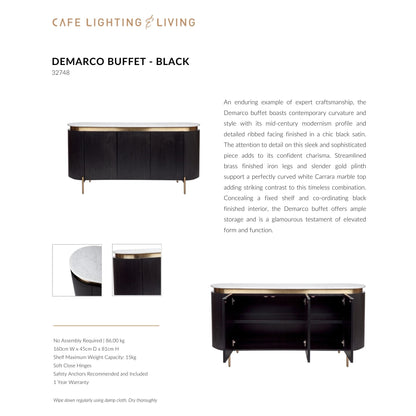 Demarco Curved Metallic Buffet Table Buffet Table Cafe Lighting & Living