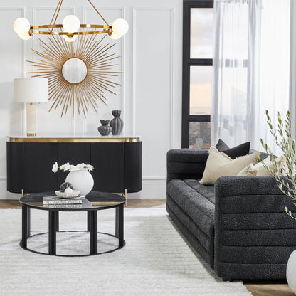 Demarco Curved Metallic Buffet Table Buffet Table Cafe Lighting & Living