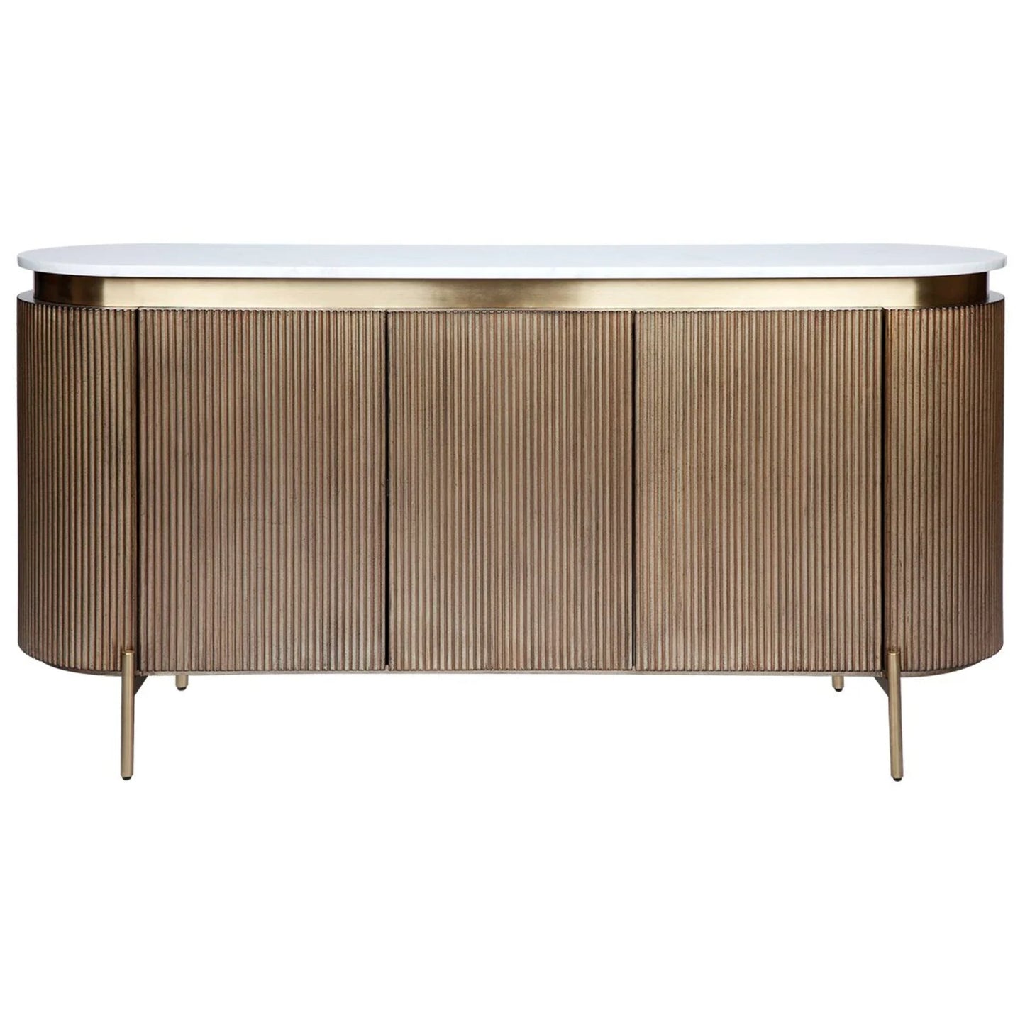 Demarco Curved Metallic Buffet Table Buffet Table Cafe Lighting & Living Retro Antique Gold