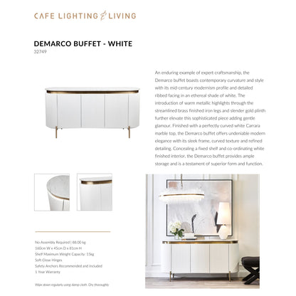 Demarco Curved Metallic Buffet Table Buffet Table Cafe Lighting & Living