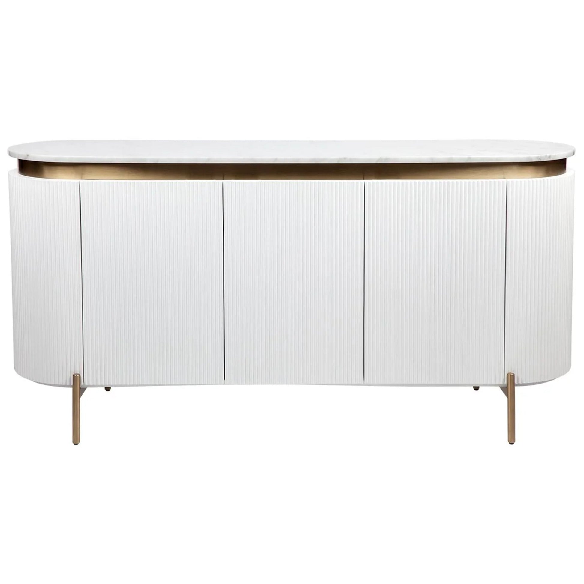 Demarco Curved Metallic Buffet Table Buffet Table Cafe Lighting & Living White