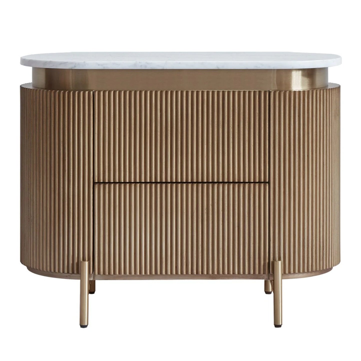 Demarco Marble Top Bedside Table Bedside Table Cafe Lighting & Living Retro Antique Gold