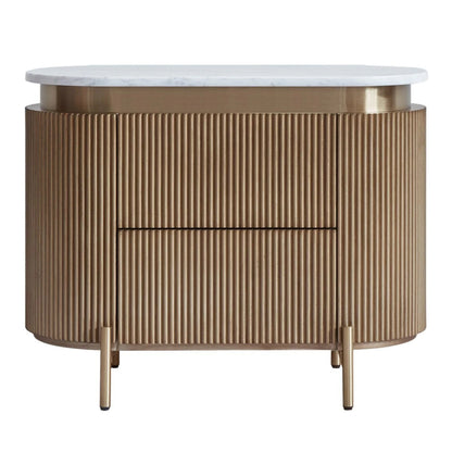 Demarco Marble Top Bedside Table Bedside Table Cafe Lighting & Living Retro Antique Gold