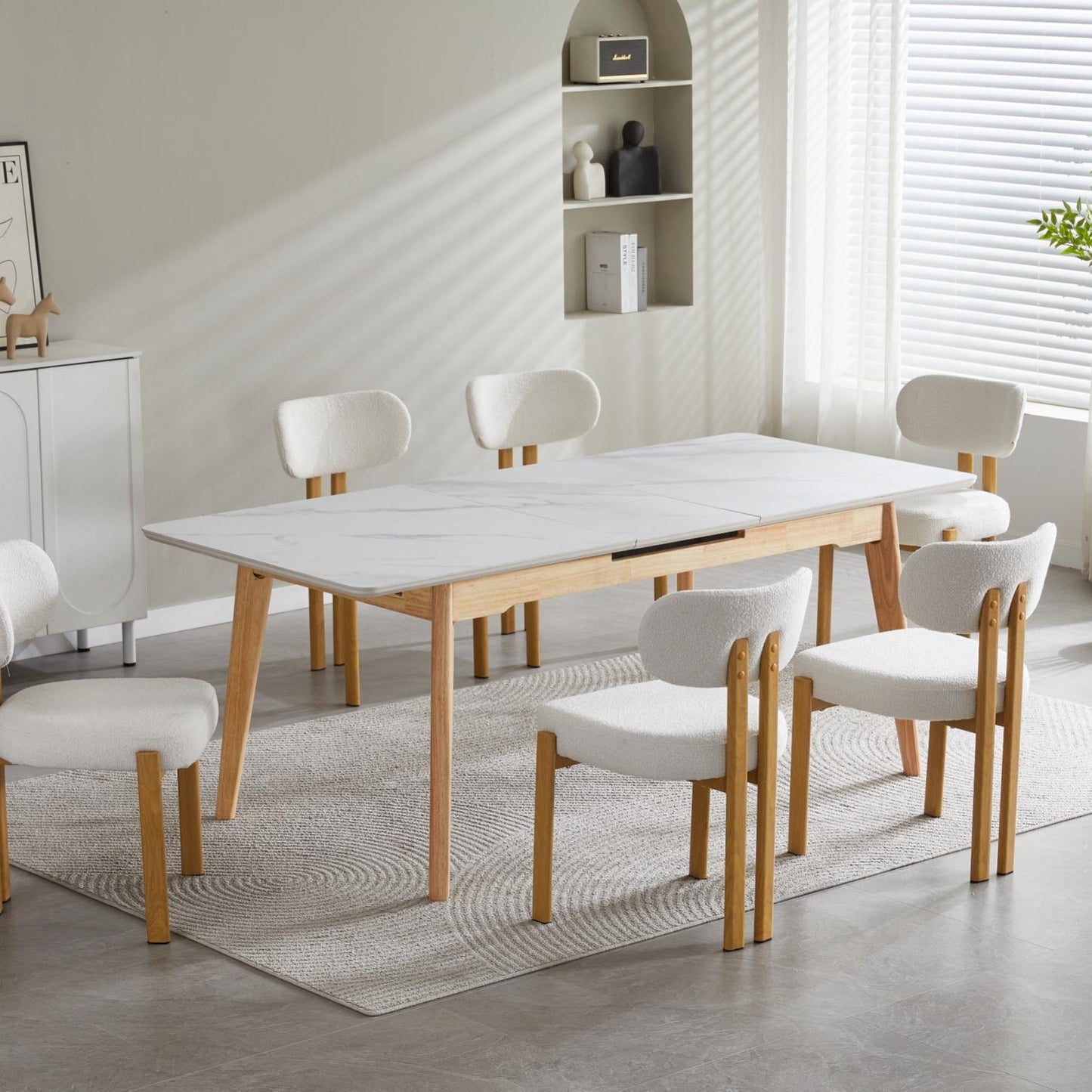 Denmark Ceramic Extension Dining Table - Snow White