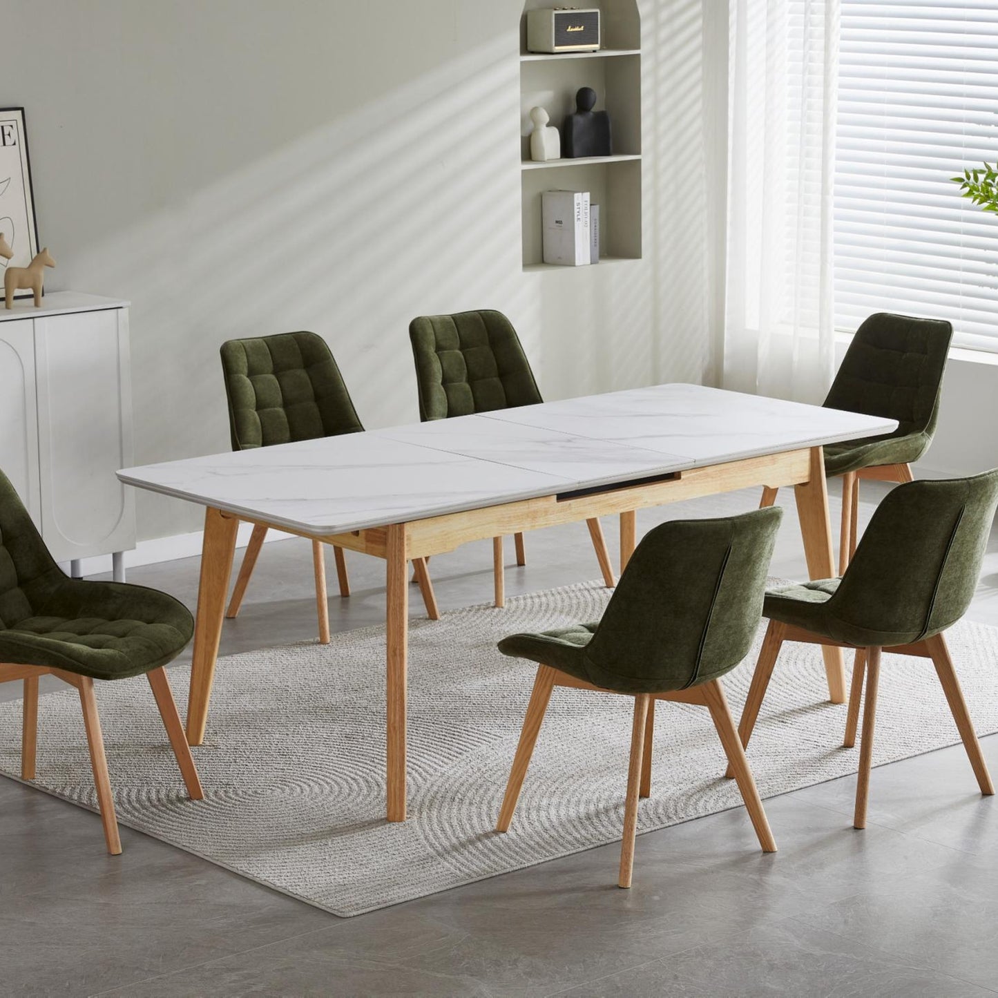 Denmark Ceramic Extension Dining Table - Snow White