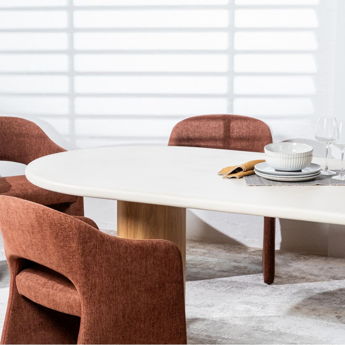 Eclipse Wood Dining Table - Pebble