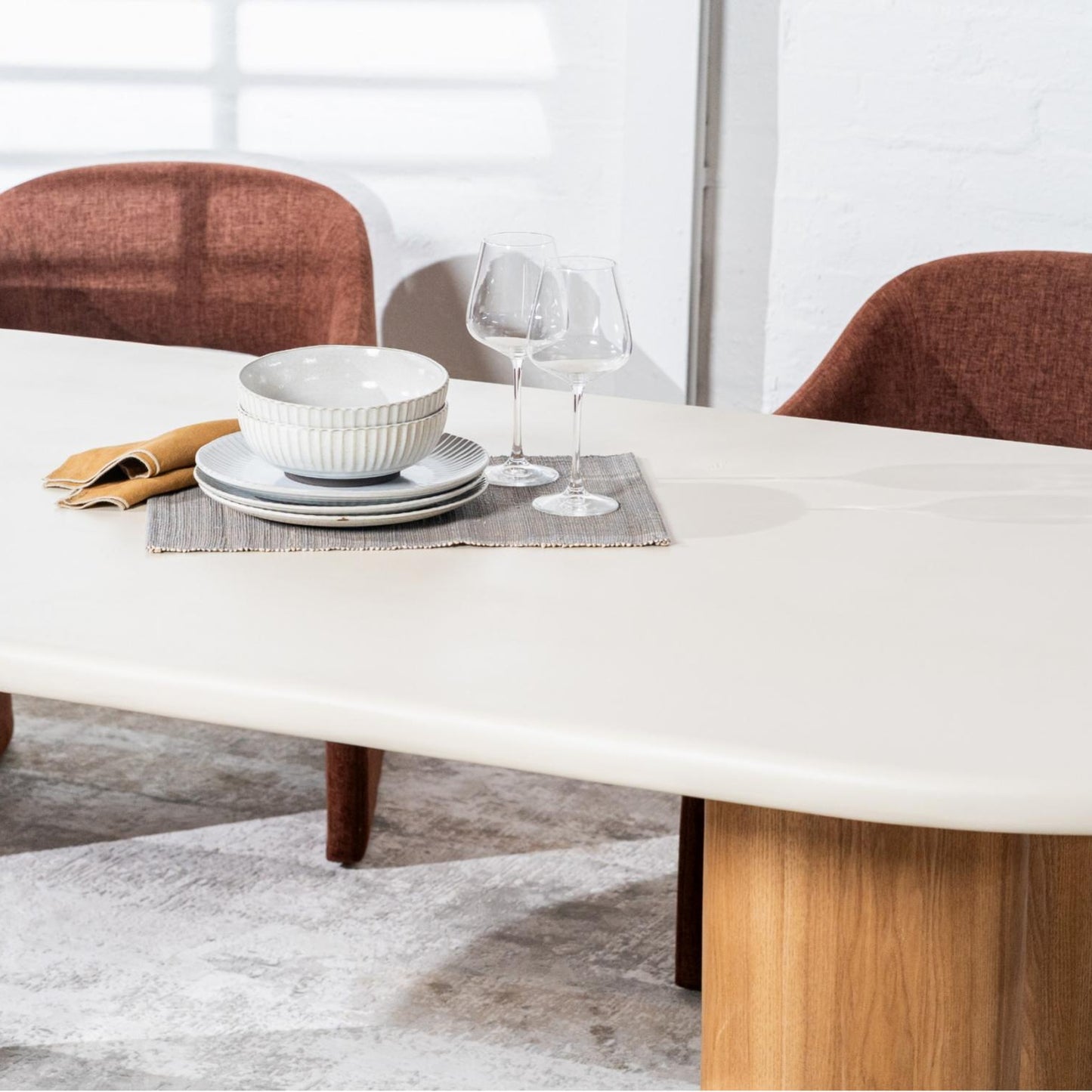 Eclipse Wood Dining Table - Pebble