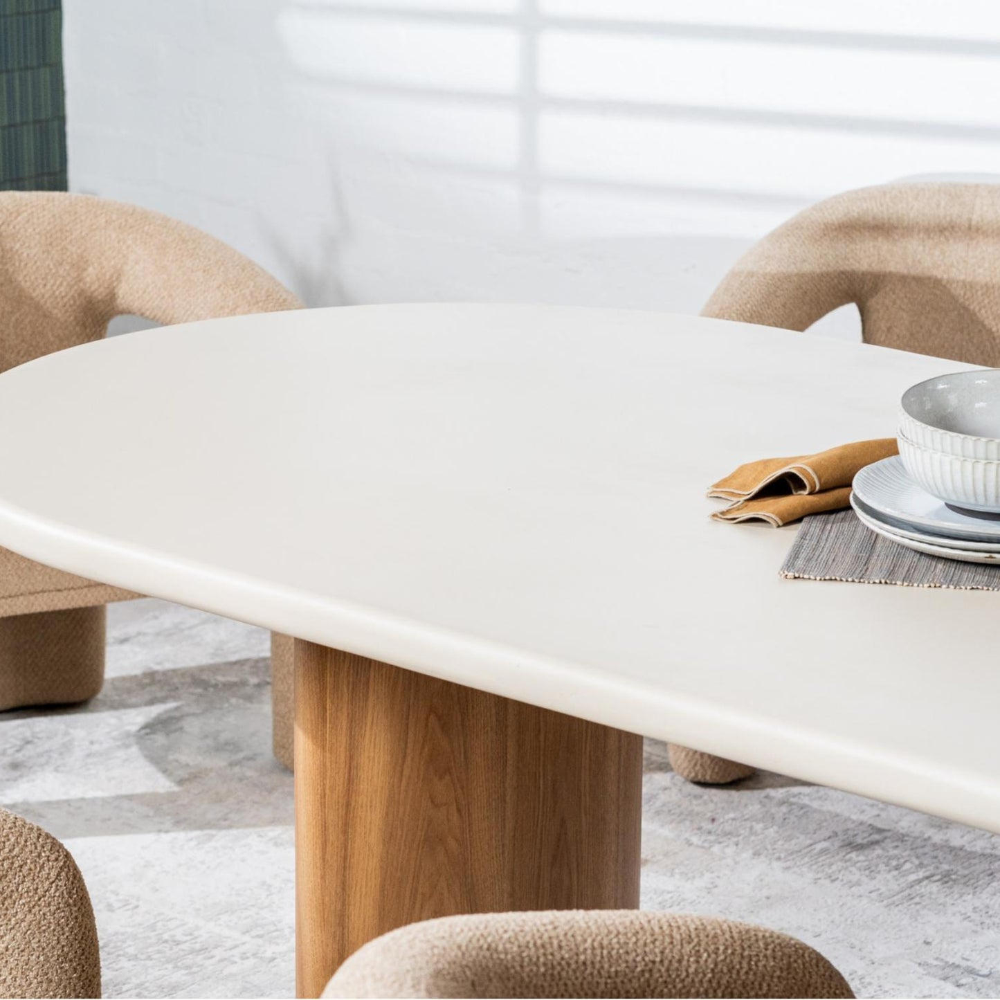 Eclipse Wood Dining Table - Pebble