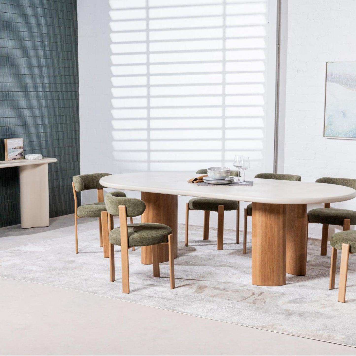 Eclipse Wood Dining Table - Pebble