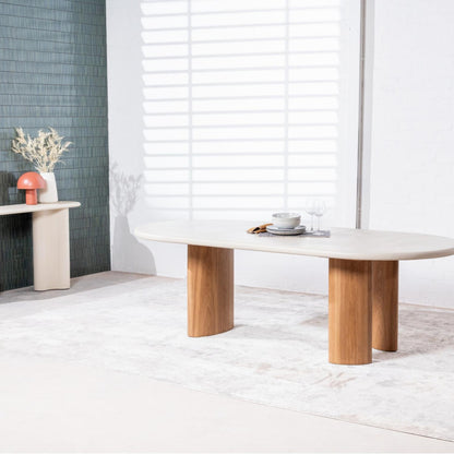 Eclipse Wood Dining Table - Pebble