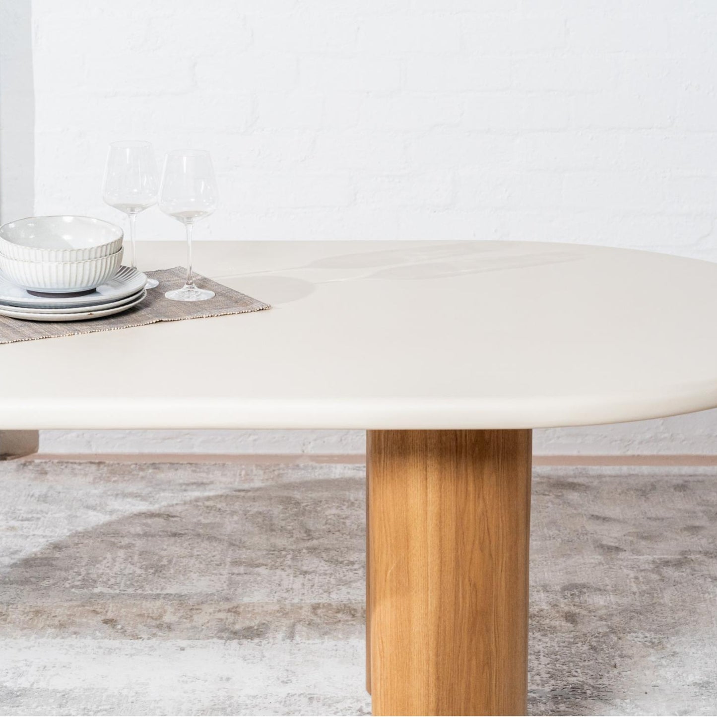 Eclipse Wood Dining Table - Pebble