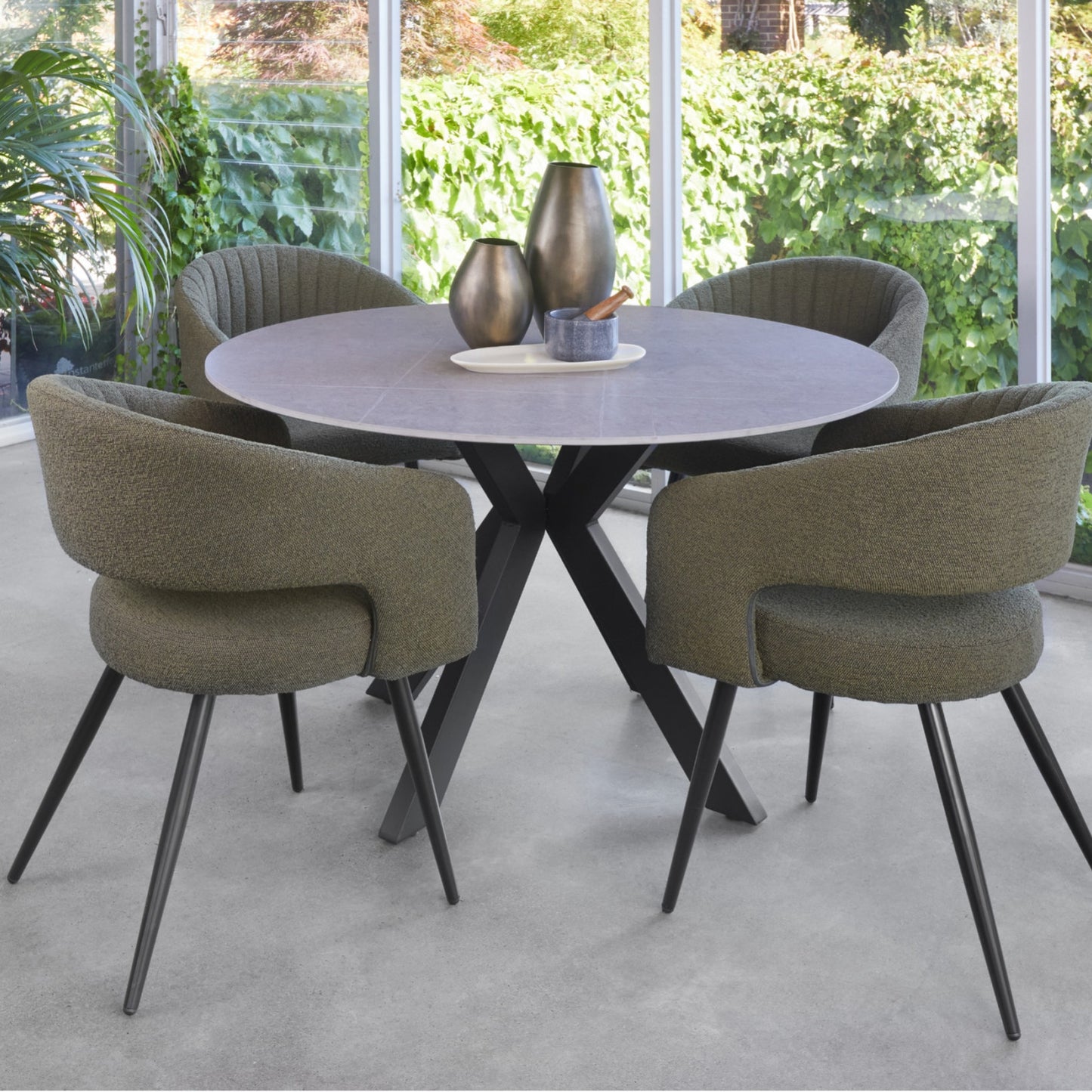 Emery Fabric Dining Chair - Olive