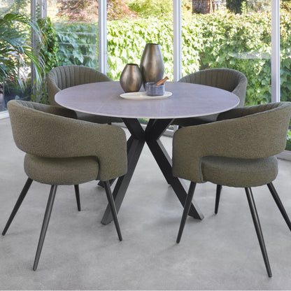 Emery Fabric Dining Chair - Olive