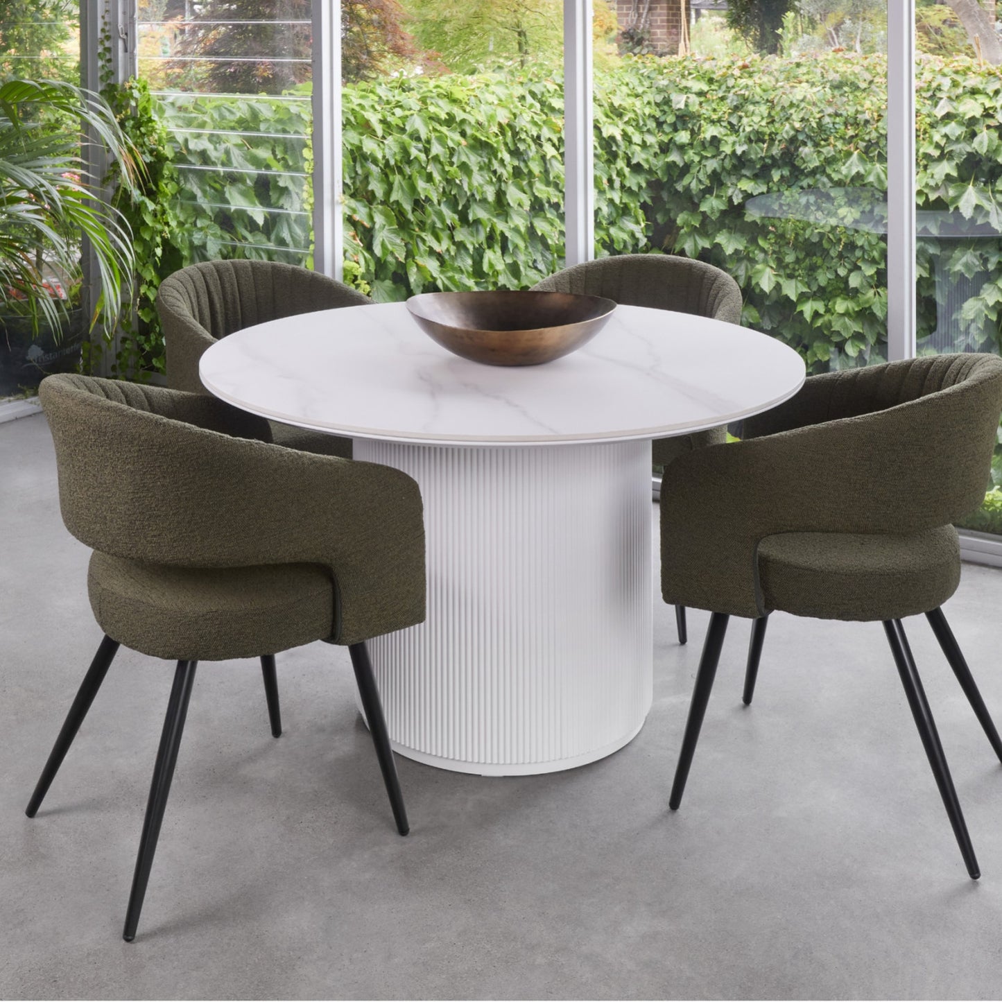 Emery Fabric Dining Chair - Olive