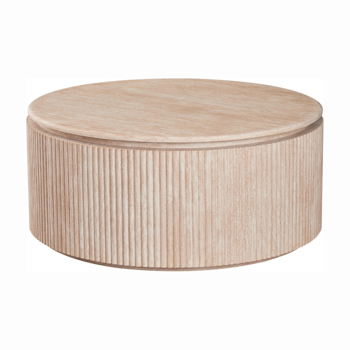 Empire Round Coffee Table - Travertine
