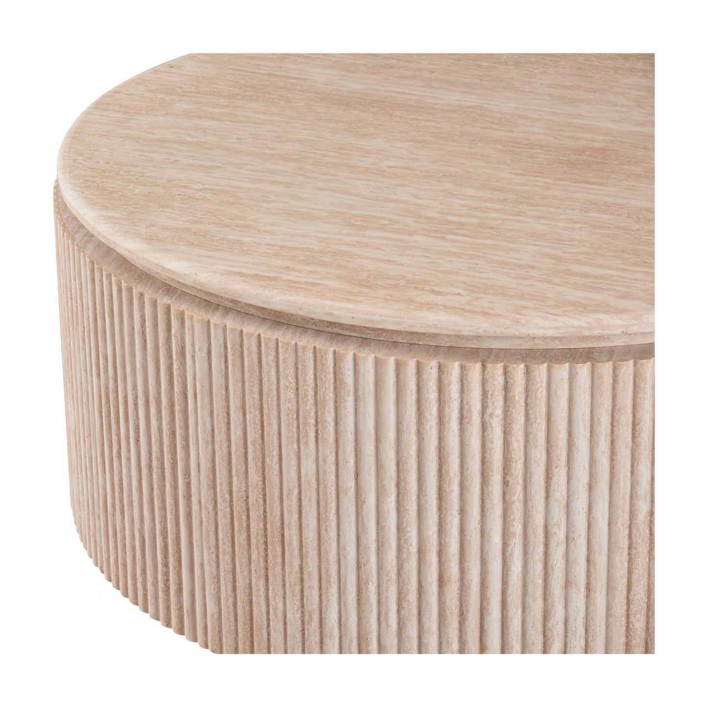 Empire Round Coffee Table - Travertine