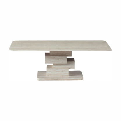Eros Marble Coffee Table - White Travertine