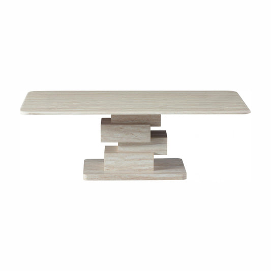 Eros Marble Coffee Table - White Travertine