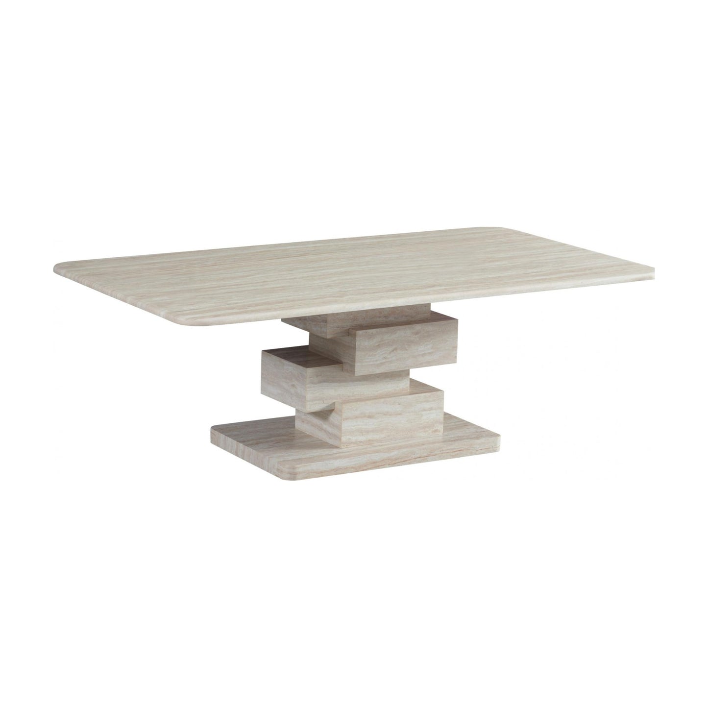 Eros Marble Coffee Table - White Travertine