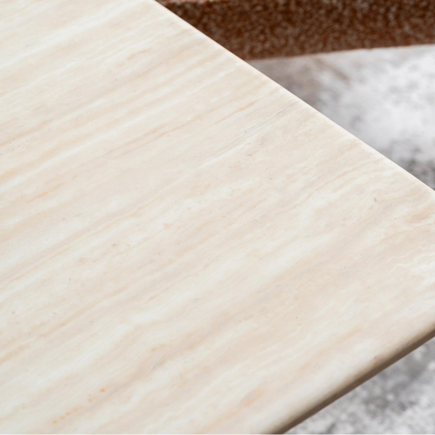 Eros Marble Side Table - White Travertine