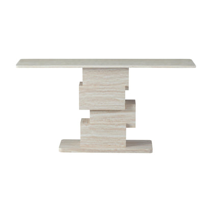 Eros Sculptural Console Table - White Travertine