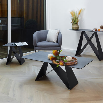 Etna Ceramic Console Table - Shadow Grey
